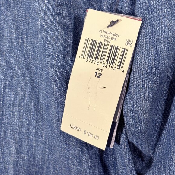 Polo Ralph Lauren Slim-Fit Denim Shirt Womens Size 12 Merced Wash - Picture 8 of 9